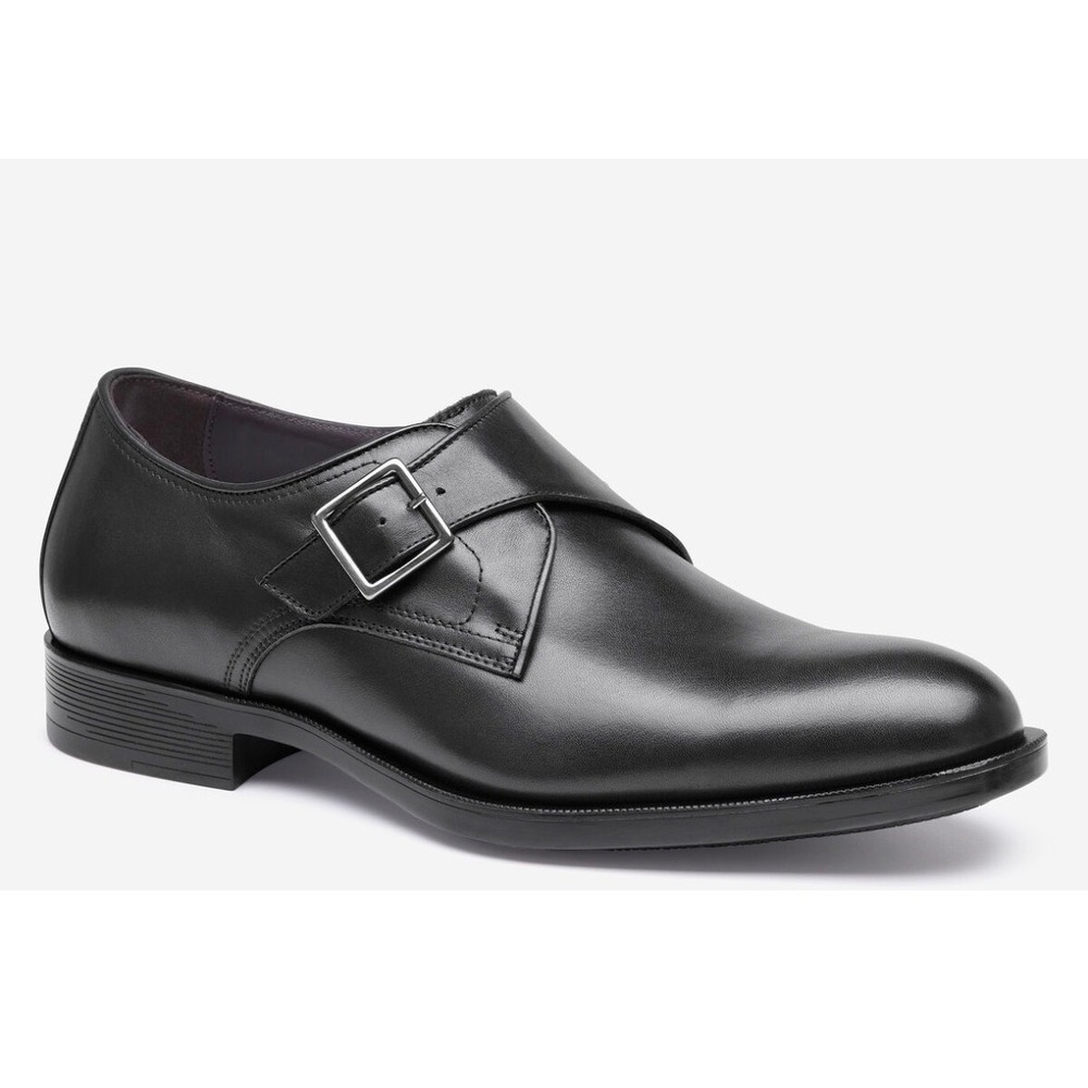 Johnston & Murphy Signature Series Black Leather Monk Strap Loafers 11 M Italy